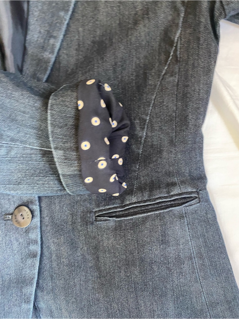 Mexx Y2K Dark Denim Fitted Blazer 40 elevated Grunge Western Cowgirl Corpcore - Picture 16 of 16